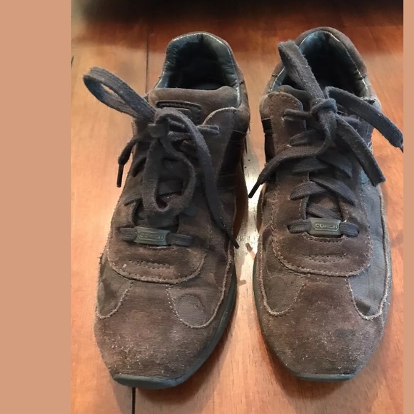 COACH Roxann Tennis Shoes Sneakers Brown Lace Ups - Picture 8 of 8